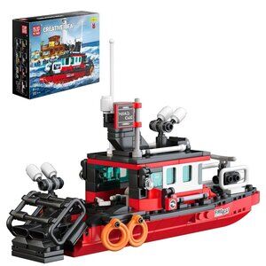 Mould King 10082 Fireboat Fire Brigade Rescue Ship Building Brick 315 pcs MOC